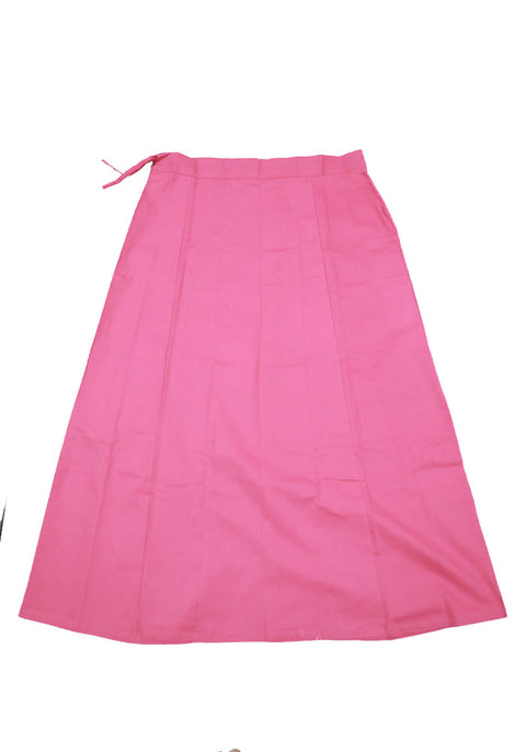 Free Size Readymade Petticoat in Pink Color (Cotton) - PAAIE