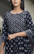 Indian Ethnic Kurti Black Color with Checks & Dots (K8) - PAAIE