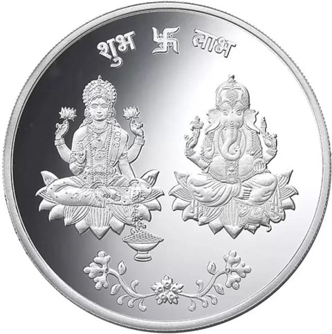 999 Lakshmi Ganesha Pure Silver 5 Grams Coin in a Card (Design 3)