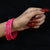 Stunning Pink Glass Bangles Set with Stone Work for Girls & Women (Design 30) - PAAIE