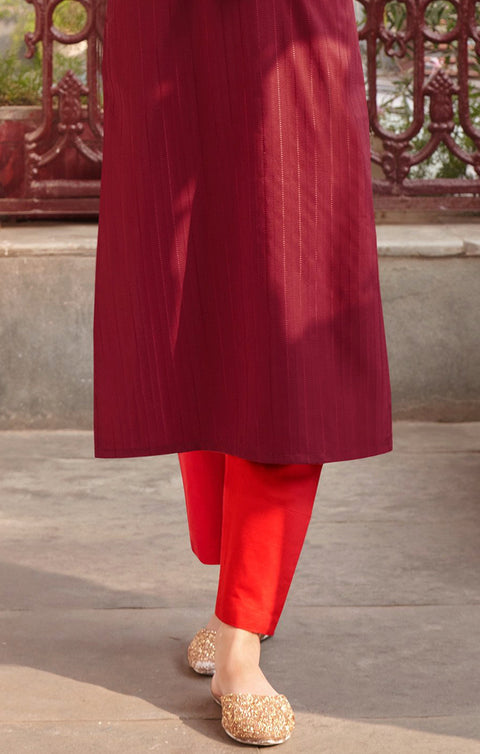 Extraordinary Maroon Color Indian Ethnic Kurti For Casual Wear (K521)