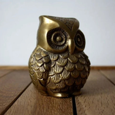 Vintage Brass Owl Showpiece, Showpiece for Room Decor, Home Decor Gifts (Design 16)