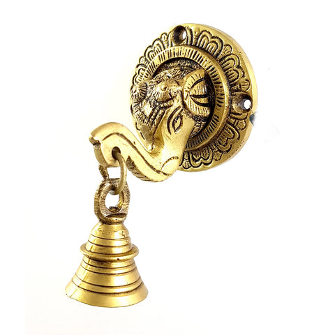 Brass Shubh Labh Hanging Bells Set, Brass Hanging Bells, Brass Wall Deco Items, Brass Indian Home Decorations, Wall Decor for Home (Design 36)