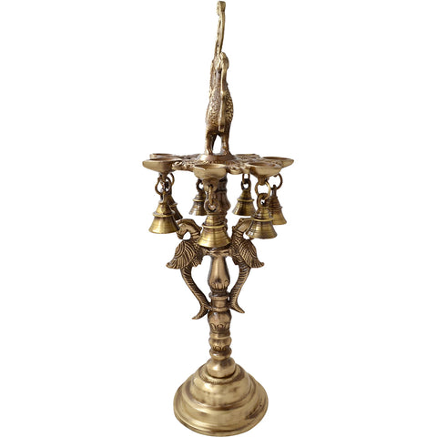Brass Peacock Deepak Stand, Brass Peacock Diya for Home Temple, Brass Oil Diya Lamp, Indian Decor Diya, Indian Homeware (Design 5)