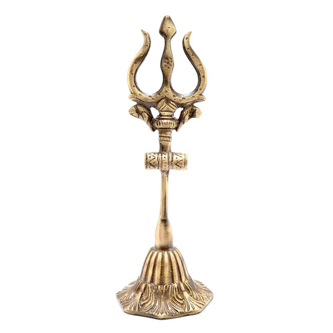 Brass Shiva's Trishul Idol 11 Inches, Home Decor Items, Shiva Figurine, Indian Homeware, Temple Decor (Design 14)