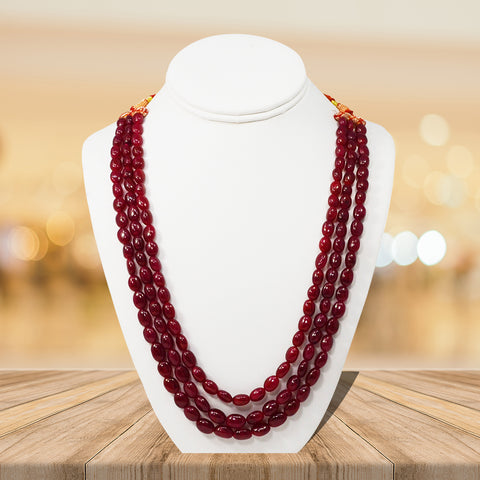 Ruby Gemstone Necklace (Design 8) - PAAIE