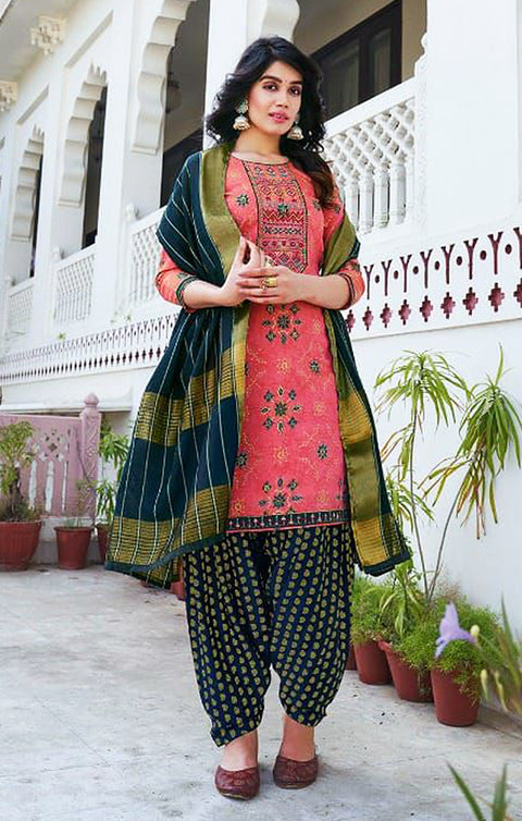 Surpassing Pink Designer Patiyala Suit with Dupatta In Modern Style (K376) - PAAIE