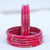 Stunning Pink Glass Bangles Set with Stone Work for Girls & Women (Design 30) - PAAIE