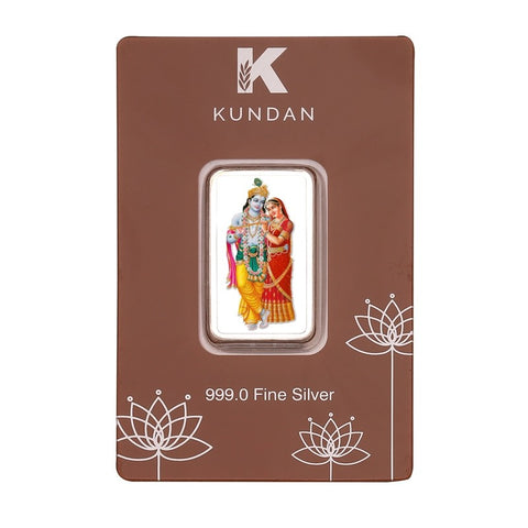 999 Radha Krishna Pure Silver 20 Grams Bar (Design 9) - PAAIE