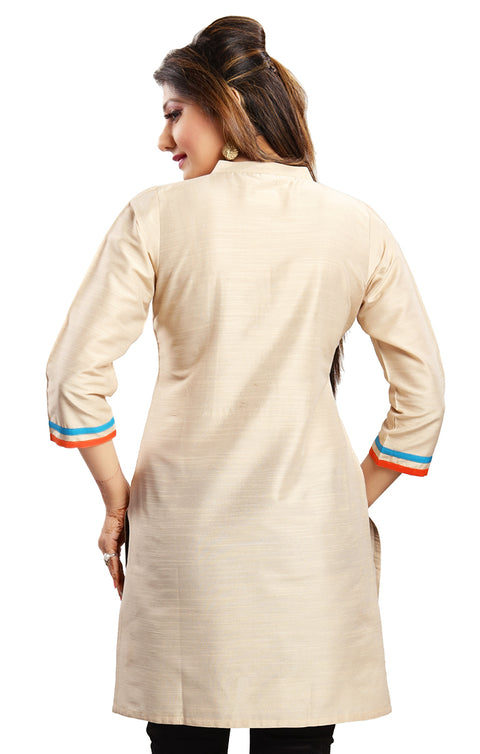 Pretty Beige Color Indian Ethnic Kurti For Casual Wear (K491)