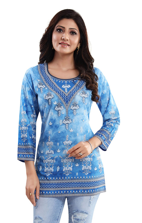 Extraordinary Blue Color Indian Ethnic Kurti For Casual Wear (K626)