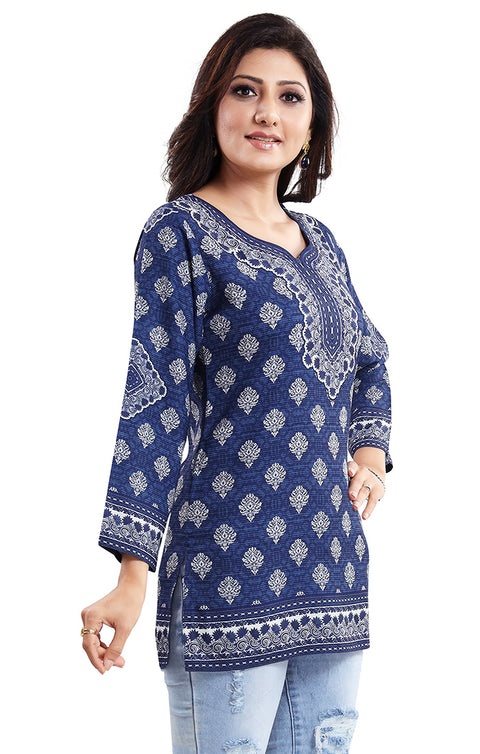Sensational Blue Color Indian Ethnic Kurti For Casual Wear (K479)
