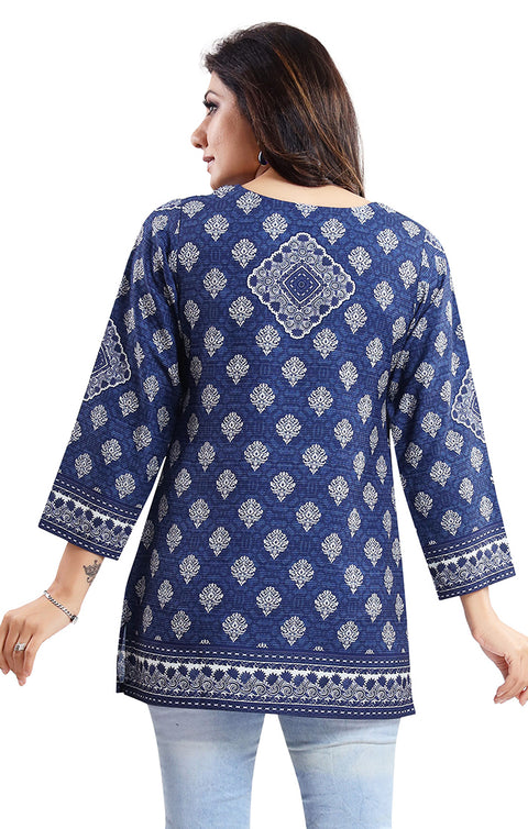 Sensational Blue Color Indian Ethnic Kurti For Casual Wear (K479)