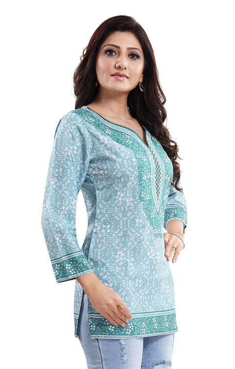 Extraordinary Blue Color Indian Ethnic Kurti For Casual Wear (K629)