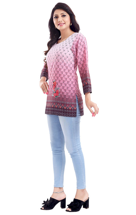 Extraordinary Pink Color Indian Ethnic Kurti For Casual Wear (K632)