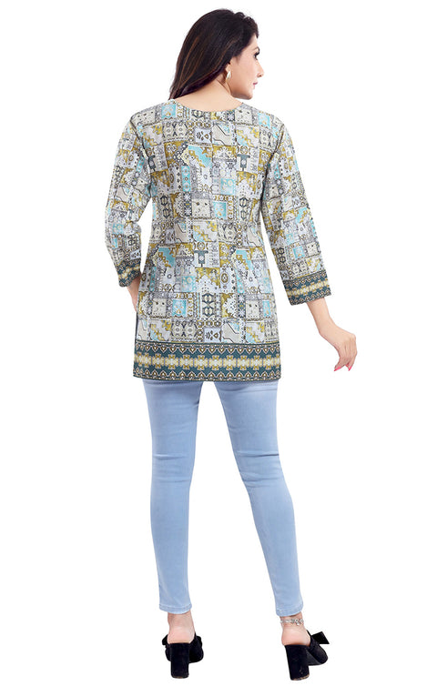 Extraordinary Blue Color Indian Ethnic Kurti For Casual Wear (K633)