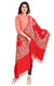 Fashionable Women's Red Stole With Embroidery Work For Casual, Party Wear (D3)