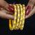 Sensational Yellow Glass Bangles Set with Stone Work for Girls & Women (Design 42) - PAAIE