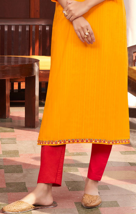 Captivation Yellow Color Indian Ethnic Kurti For Casual Wear (K520)