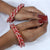 Striking Red Glass Bangles Set with Stone Work for Girls & Women (Design 48) - PAAIE